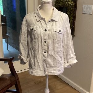 J. Jill Classic White Jean Jacket